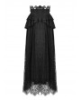 Dark in Love Black Gothic Jacquard Lace Empire Waist Long Party Skirt