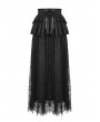 Dark in Love Black Gothic Jacquard Lace Empire Waist Long Party Skirt