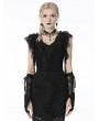 Dark in Love Black Gothic Lace Short Sleeves Daily Wear Top for Women
