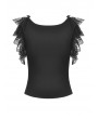 Dark in Love Black Gothic Lace Short Sleeves Daily Wear Top for Women