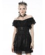 Dark in Love Black Gothic Lace Embroidery Underbust Corset
