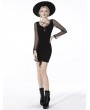 Dark in Love Black Sexy Gothic Street Fashion Long Sleeve Short Slim Dress