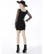 Dark in Love Black Sexy Gothic Street Fashion Long Sleeve Short Slim Dress