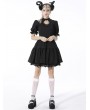Dark in Love Black Gothic Angel Wing Doll Mini Dress