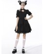 Dark in Love Black Gothic Angel Wing Doll Mini Dress