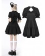Dark in Love Black Gothic Angel Wing Doll Mini Dress