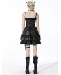 Dark in Love Black Gothic Rebel Locomotive Girl PU Leather Short Strap Dress