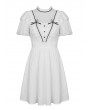 Dark in Love White Cute Gothic Soulless Princess Short Sleeve Dress