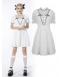Dark in Love White Cute Gothic Soulless Princess Short Sleeve Dress