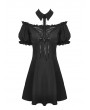 Dark in Love Black Gothic Off-the-Shoulder Daily Wear Short Dress
