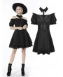 Dark in Love Black Gothic Off-the-Shoulder Daily Wear Short Dress