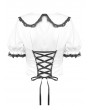 Dark in Love White and Black Lace Sweet Gothic Short Top for Women