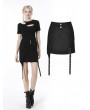 Dark in Love Black Gothic Punk Asymmetrical Daily Wear Mini Skirt