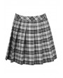 Dark in Love Black and White Plaid Gothic Grunge Pleated Mini Skirt