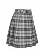 Dark in Love Black and White Plaid Gothic Grunge Pleated Mini Skirt