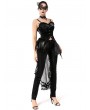 Pentagramme Black Gothic Asymmetric Lace Corse Dress Top For Women