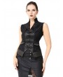 Pentagramme Black Vintage Gothic Lace Waistcoat For Women