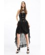 Pentagramme Black Gothic Steampunk Lace Irregular Corset Dress