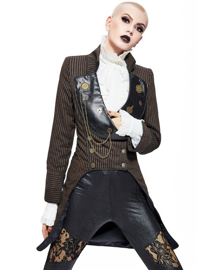 Pentagramme Coffee Women's Steampunk Tailed Jacket