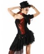 Pentagramme Red and Black Lace Burlesque Corset Top For Women