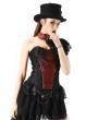 Pentagramme Red and Black Lace Burlesque Corset Top For Women