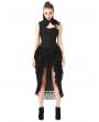 Pentagramme Black Vintage Gothic High-low Party Dress with Collar