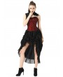 Pentagramme Red Vintage Gothic High-low Party Dress with Collar