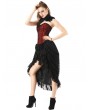 Pentagramme Red Vintage Gothic High-low Party Dress with Collar