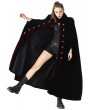 Pentagramme Black And Red Vintage Gothic Velvet Long Cape For Women