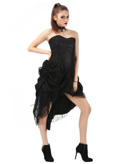 women's black gothic dress Goth Lace Dress L/XL