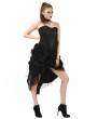 Pentagramme Black Gothic Lace Asymmetric Corset Dress For Women