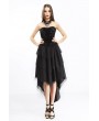 Pentagramme Black Gothic Velvet High-Low Corset Dress For Women