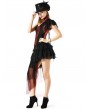 Pentagramme Black and Red Gothic Irregular Skirt For Women