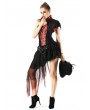 Pentagramme Black and Red Gothic Irregular Skirt For Women