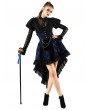 Pentagramme Blue Gothic Lace Waist Short Skirt For Women