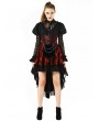 Pentagramme Red Gothic Lace Waist Short Skirt For Women