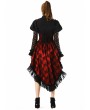 Pentagramme Red Gothic Lace Waist Short Skirt For Women