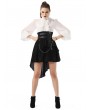 Pentagramme Black Steampunk High Waist Irregular Tailed Skirt For Women