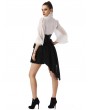 Pentagramme Black Steampunk High Waist Irregular Tailed Skirt For Women