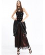 Pentagramme Red Women's Long Strapless Gothic Victorian Bustier Dress