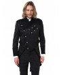 Pentagramme Black Retro Gothic Brocade Tailcoat Jacket For Men