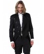 Pentagramme Black Retro Gothic Brocade Tailcoat Jacket For Men