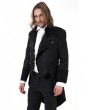 Pentagramme Black Retro Gothic Brocade Tailcoat Jacket For Men