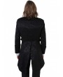 Pentagramme Black Retro Gothic Brocade Tailcoat Jacket For Men