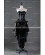 Fashion Black High-Low Gothic Corset Burlesque Prom Party Dress