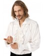 Pentagramme White Retro Gothic Long Sleeve Satin Shirt For Men