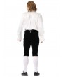 Pentagramme White Retro Gothic Long Sleeve Satin Shirt For Men