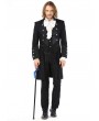 Pentagramme Black Retro Gothic Striped Party Tailcoat Jacket For Men