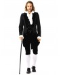 Pentagramme Vintage Gothic Black Brocade Mid-Length Party Tailcoat For Men