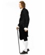 Pentagramme Vintage Gothic Black Brocade Mid-Length Party Tailcoat For Men